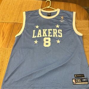 Kobe Bryant #8 Sky Blue Reebok Mens LAKERS Jersey